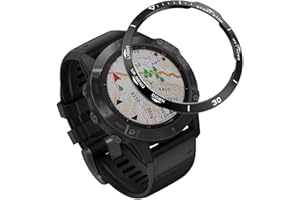 REYDA Watch Bezel Compatible for Garmin Fenix 6/6 Pro Bezel Ring, Stainless Steel Watch Bezel Loop Adhesive Cover Scratch Resistant Protection Metal Bezel Styling Dial Circle for Garmin Fenix 6/6 Pro