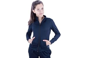 Covalent Activewear Girls Full Zip River Jacket with Moisture Wicking Fabric and 2 Side Pockets