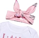 ChYoung Baby Girl Clothes Set Newborn Romper Top Rose Pant Headband 3 Pieces view 4