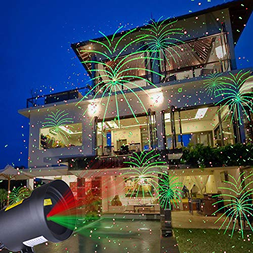 Saint- Valentine Projector Motion Light Moving Patterns with Fireworks Landscape Lights Outdoor Indoor Xmas Laser Lights for Party/Yard/Garden/Saint- Valentine/Birthday/Disco/Festival Decorations