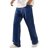 LBDLONGBIDA Men's Baggy Jeans Wide Leg - Y2K Vintage Hip Hop Skater Denim Pants, Casual Loose Fit Streetwear