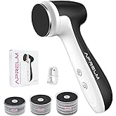 AprElm Rechargeable Electric Foot Callus Remover with 3-Sizes 120Pcs Sandpaper Discs, Professional 1000RPM 3-Speed Control Electric Foot File (E7 Black)