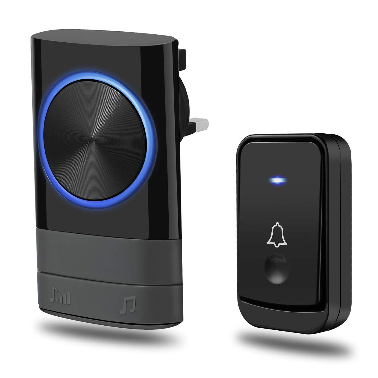 Wireless Doorbell, Plug in Waterproof Wireless Doorbell, Cordless Plug in Door Bell with Receiver