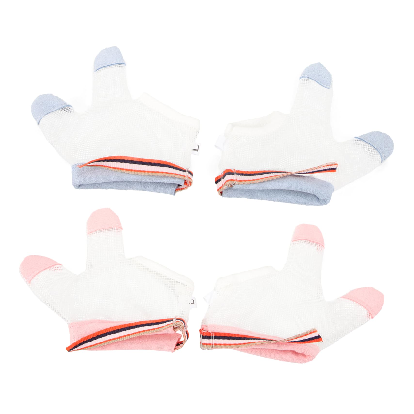 Milisten Baby Protective Hand Gloves Anti Biting Breathable Mesh Adjustable Cuffs Infant Thumb Sucking Stop Mittens for Teething Comfort 2 Pairs