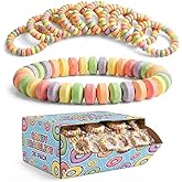 36-pack Bulk Candy Bracelets For Kids 2.5 Inch - Individually Wrapped - Stretchable Edible Colorful Fruit Flavor Rainbow Brac
