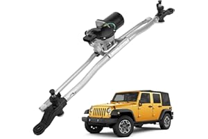 BOPOWO 55077859AB Front Windshield Wiper Motor and Linkage Assembly Fit for 2007-2018 Jeep Wrangler Windshield Wiper Linkage Replace# 55077859AD, 55077859AC