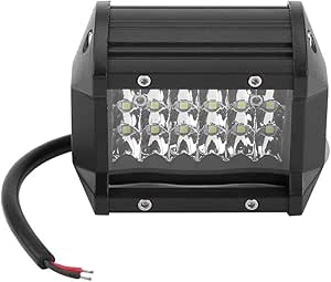 Qiilu Lámpara de luz de trabajo para coche de 42 cm, 24 LED, 72 W, DRL