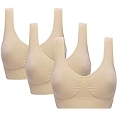 Vermilion Bird Women's 3 Pack Seamless Comfortable Sports Bra with Removable Pads