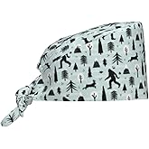 Working Cap Scrub Cap with Sweatband Adjustable Unisex Women Tie Back Hat Nurse Surgical Caps