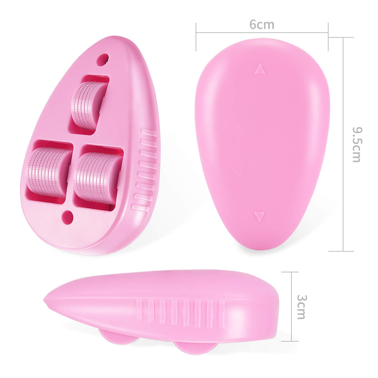 Derma Roller 0.3mm for Body Mouse Roller Microneedling, Beautlinks 3 Microneedle Rollers Combined Mouse Roller for Body, Includes Storage Case (Pink)