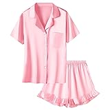 Umeyda Girls Satin Pajamas Set Button Down 2 Piece