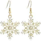 Christmas Earring Colorful Crystal Snowflake Dangle Drop Earrings Sparkly Rhinestone Snowflake Earring Xmas Holiday Party Jewelry Accessaries for Women