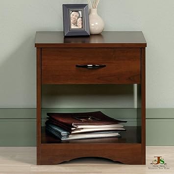 Unique Furniture Sheesham Wood End Table,Bedside Table for Bedroom with 1 Drawer Side Table (Brown)