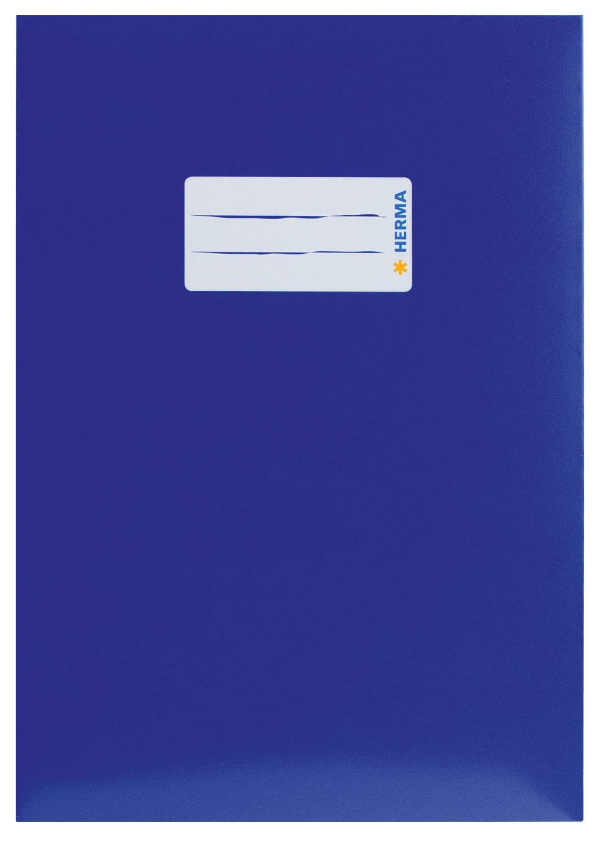 HERMA 19765 Notebook Covers A5 Cardboard Blue Pack of 10 Notebook Covers with Labelling Field Made of Sturdy and Extra Strong Paper, Notebook Cover Set for School Notebooks, Coloured
