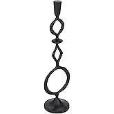 Bloomingville Decorative Cast Metal Taper Candle Holder, Black
