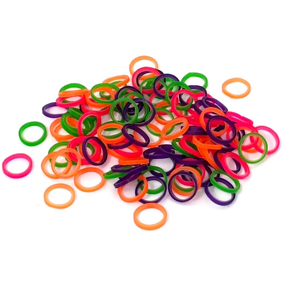 Dog Hair Bands Neon Colourful Pack of 100