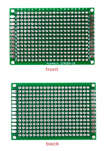 Frentaly Total 40 PCS 10pcs 2x8cm, 10pcs 3x7cm, 10pcs 4x6cm, 10pcs 5x7cm Mixed Double Dual Sided Side DIY Prototype Circuit Breadboard PCB Universal Board(G) - Thumbnail 6