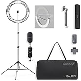 GLAMCOR Galileo Pro Kit: Foldable Ring Light with Stand - Portable Ring Light for Phone Content Creator Kit with Bluetooth Selfie Function | Adjustable Temperature, USB Fast-Charging, Remote Control