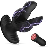 Vibrating Anal Vibrator with Electric Shock, Anal Butt Plug Vibrators Prostate Massager Clitoral G-Spot Stimulator Remote Con