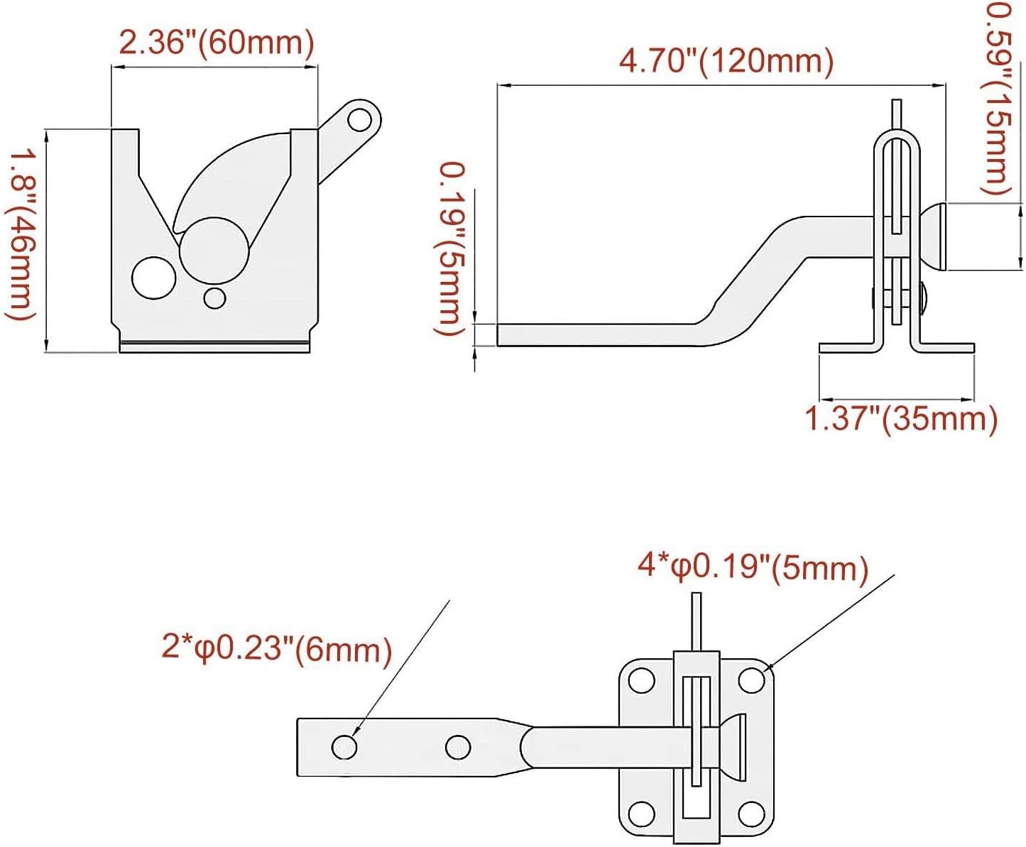 Sandiyago Garden Gate Latch for Wooden Gates Gravity Locking Automatic Self Gate Latch Heavy Duty Black Door Latch for External Doors - Image 3
