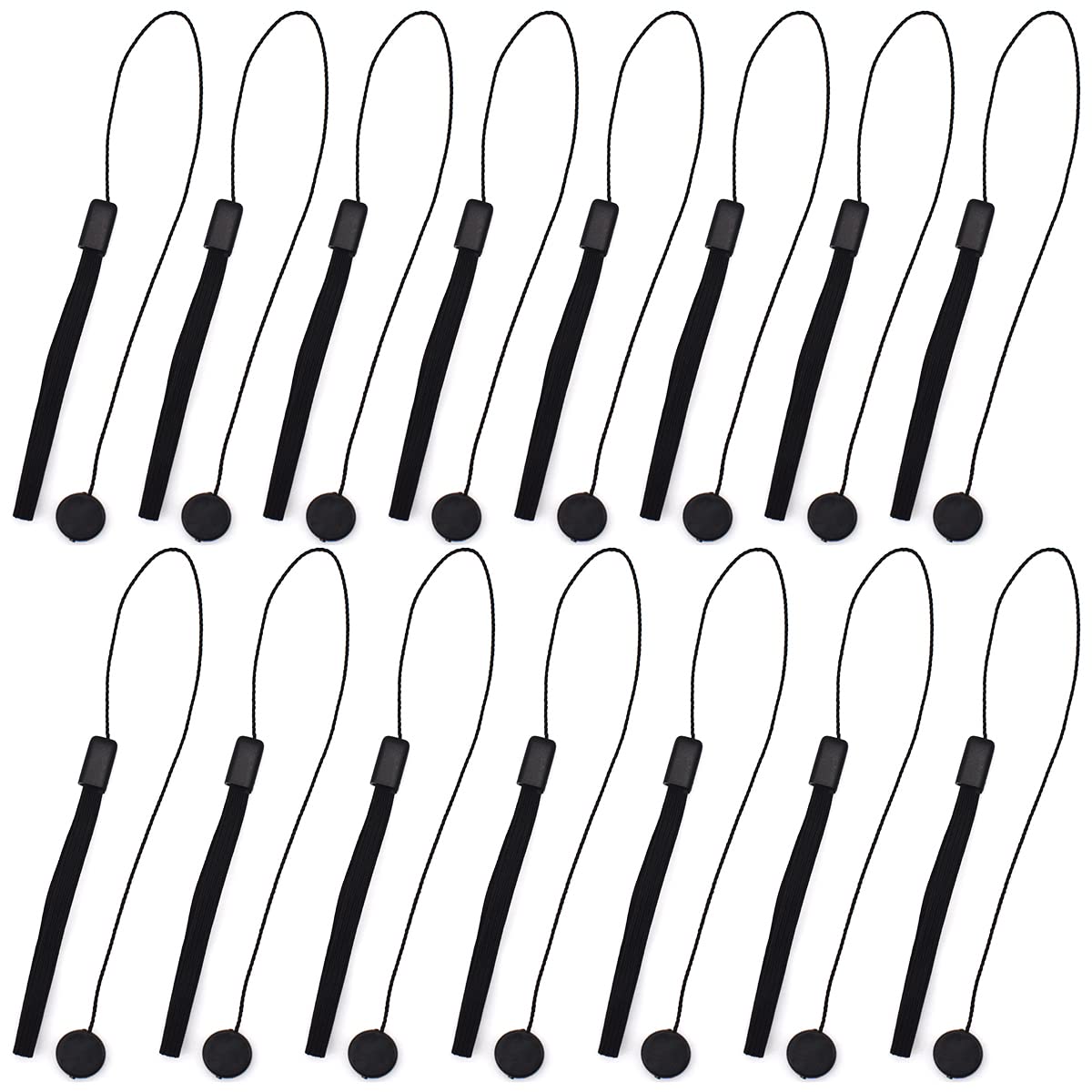 Elastic Lens Cap Keeper, Xiuyer 15pcs Camera Lens Cap Lanyard Lens Cap Holder Plastic Cap Anti-lost Rope Black Universal Lens Cover Leash Strap for Various Types of Cameras
