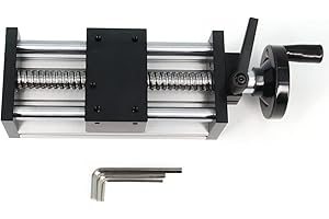 Zeberoxyz 100mm Length Effective Travel Dual Optical Axis Manual Sliding Table Linear Rail Guide Ballscrew SFU1605 with Handwheel for Non-Standard Automation, CNC Equipment Transformation (Size:100mm)