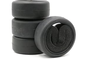 hobbysoul 4pcs RC 1/10 On Road Slick Tire Rubber Tyre Fit for 1:10 Touring Drift Car Wheel Rim …