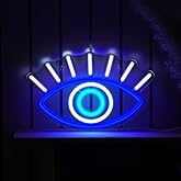 Geelin Evil Eyes Neon Sign LED Light Wall Decor USB Powered Neon Wall Decor Blue White Evil Eye in Sign for Valentine Gifts Bedroom, Living Room, Wedding, Birthday Party
