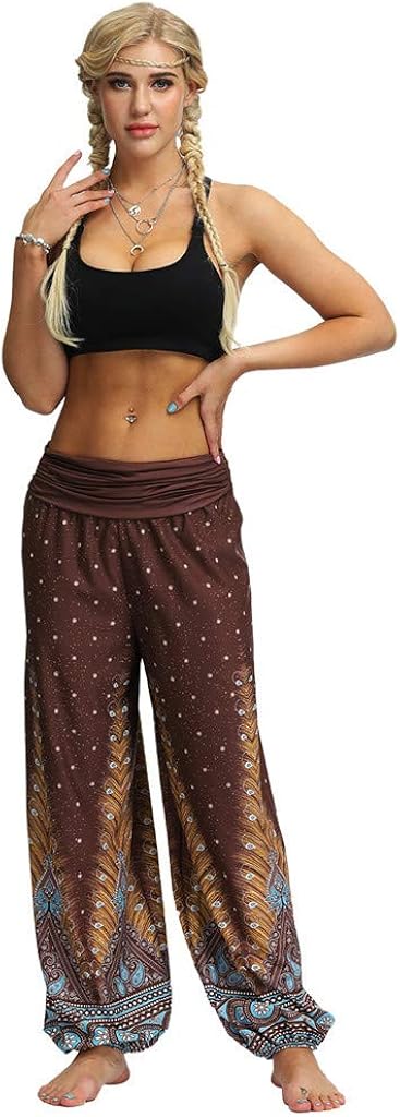 VEZAD Women's Harem Pants Yoga Pants Plus Size Solid Color Casual Loose Trousers: Clothing