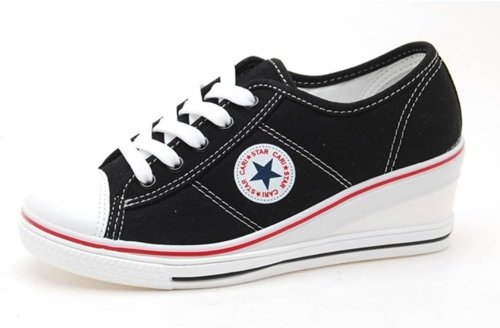 EpicStep Women's Canvas Shoes Lace Up Fashion Sneakers Platform Wedges