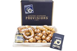 Eastern Standard Provisions "Movie Night" Gourmet Gift Box, Fresh Artisanal Soft Pretzel Snack Pack, with Gourmet Pretzel Salt & Sauce