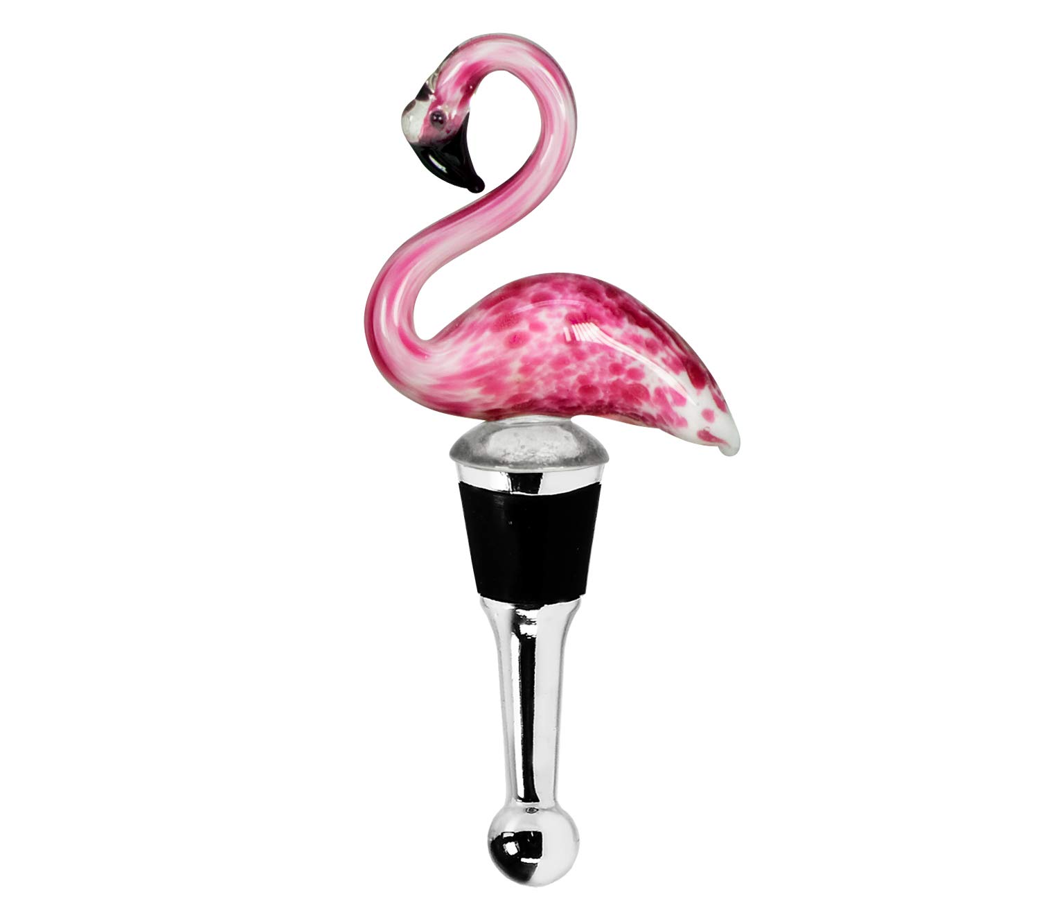 EDZARD Bottle Stopper Flamingo for Champagne, Wine and Sparkling Wine, Murano Glass Technique, 5,1 in high, Handcrafted