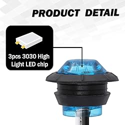 Meerkatt 20 Pcs 3/4 Inch Miniature Round Blue 3 LED