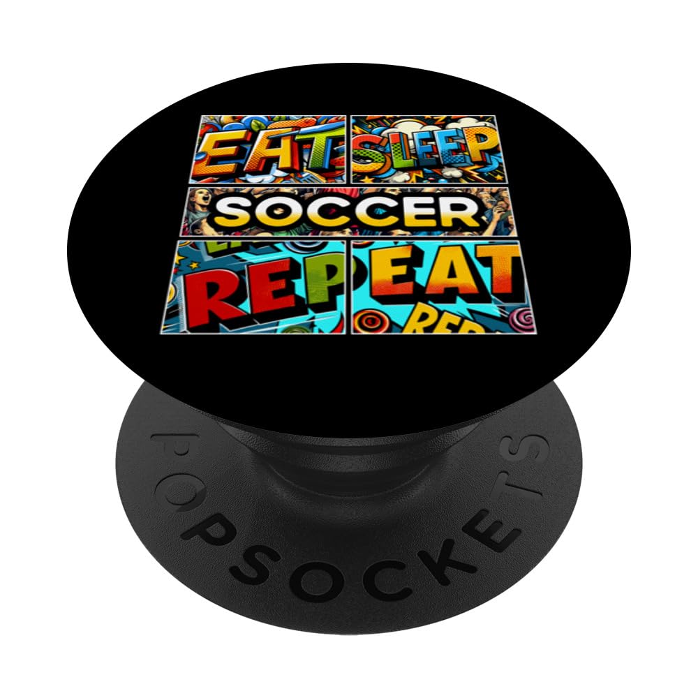 Eat sleep Soccer repeat PopSockets Swappable PopGrip