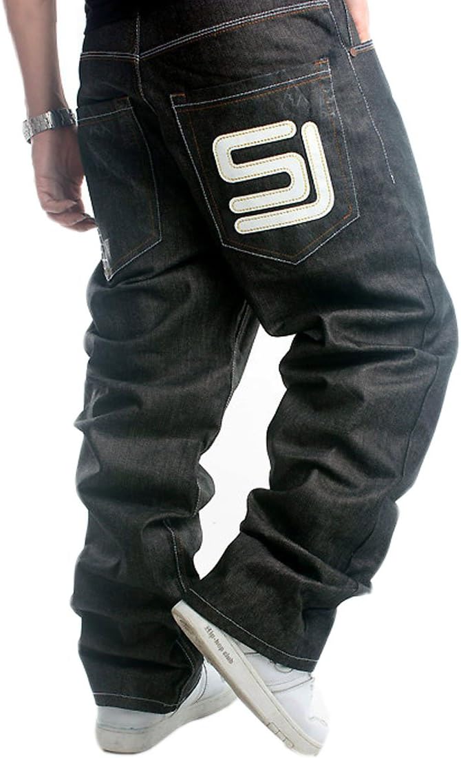 QBO Men's Cool Hip-hop Baggy Denim Loose Pants