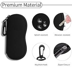 Hion 2Pack Eyeglass Case Sunglasses Soft Pouch with