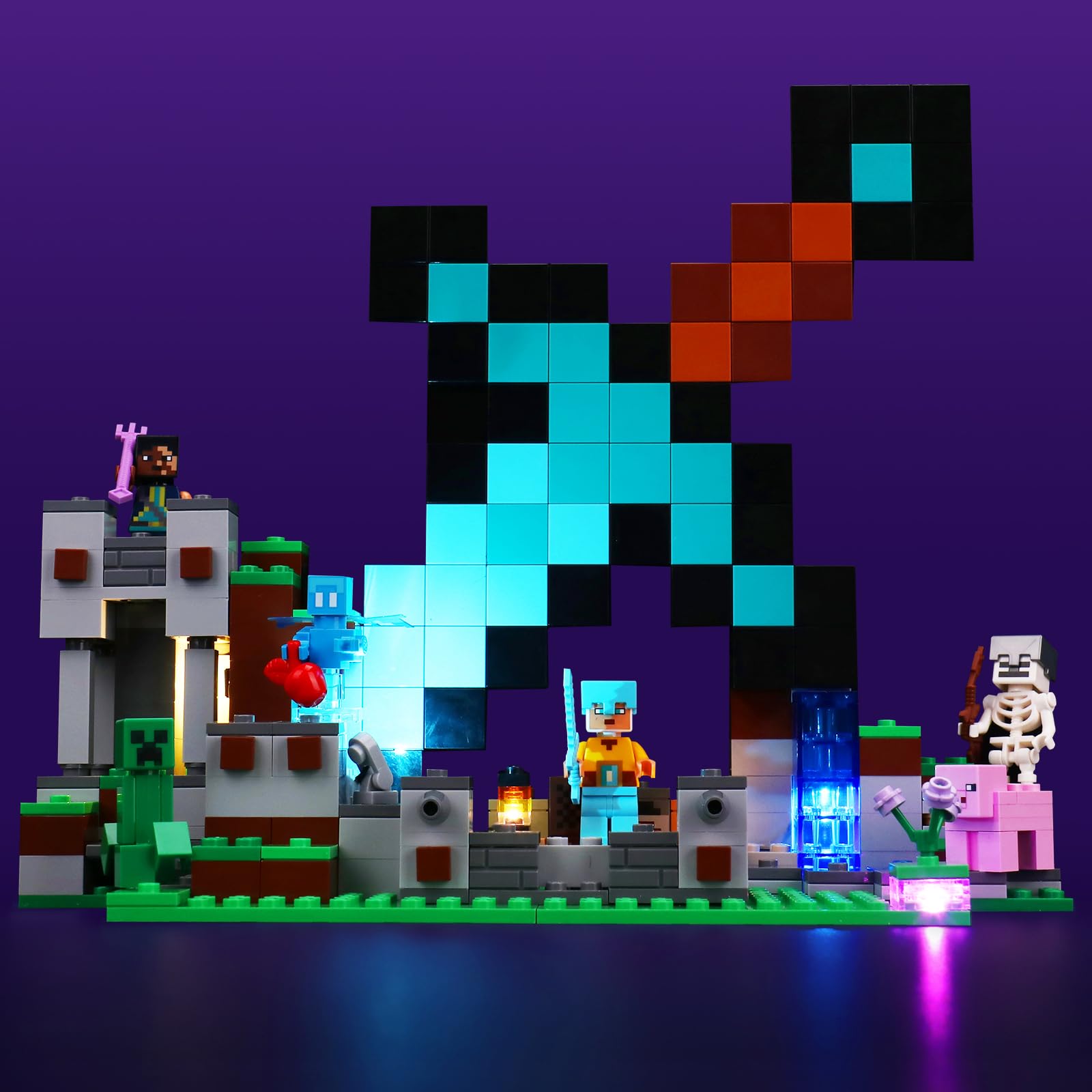 LocoLee Led Light Kit for Lego Minecraft The Sword Outpost 21244, Led Lighting Set for Minecraft Lego 21244 The Sword Outpost - Not Include Models, Just Light Set — image 1