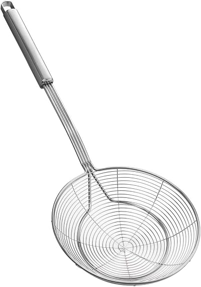 YFWOOD Strainer Skimmer Spider Ladle Stainless Steel 16.2in Handle 6.2in