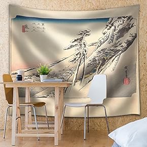 Utagawa Hiroshige - Clear Weather After Snow at Kameyama - from The Series Fifty-Three Stations of The Tokaido Road - Fabric Tapestry, Home Decor - 51x60 inches