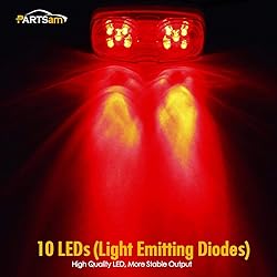 Partsam 14x Red/Amber Double Bullseye led Light