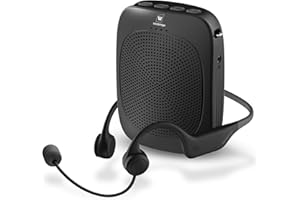 YOCEWECA Bluetooth Voice Amplifier with Wireless Earhook Microphone,Wireless Microphone with Speaker Combo,Mini Megaphone with Wireless Amplifier Headset,Portable PA System,Classroom Microphone for Teachers