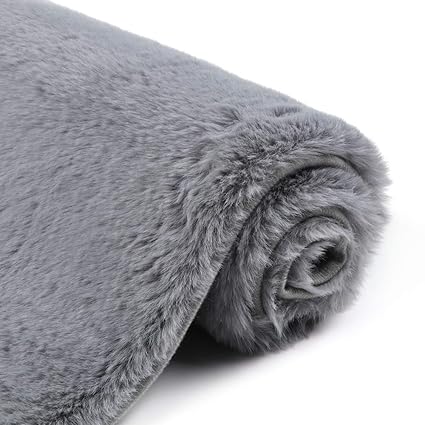 Haocoo Tapis De Bain Pour La Salle De Bain Doux Durables Absorbant Leau Tapis De Bain Original Moelleux En Fausse Fourrure De Lapin 50 80cm Gris