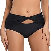 Seagoo Womens High Waisted Bikini Bottoms with Bow Tummy Control Full Coverage Bathing Suit Bottom