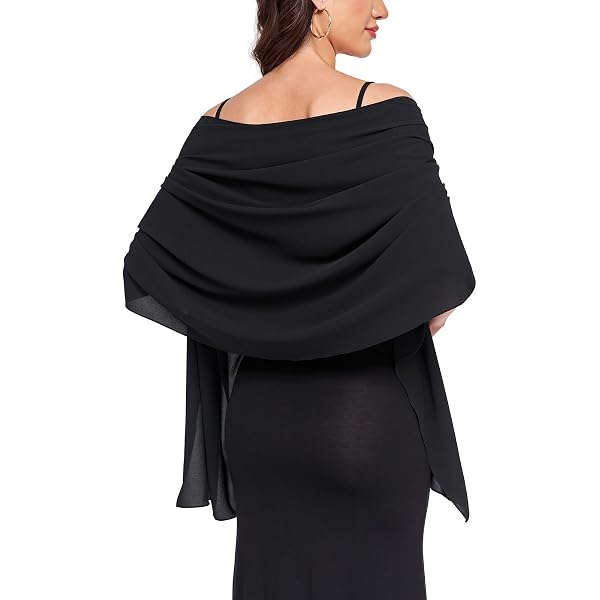 Black Shawl Wrap For Dress Silk Velvet Shawl | Made in USA Wedding Shawl  Evening Wear Black Chiffon Evening Shawl QBSM Womens Black Shawls And Wraps  For Evening