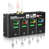 socodox 4 Channel Headphone Amplifier, 8 Outputs Stereo Audio Amplifier | Metal Headphone Amp with 1/4", 1/8" &amp; RCA Inputs, RGB Volume Control, Stereo/Mono Switch for Studio, Podcast, Streaming
