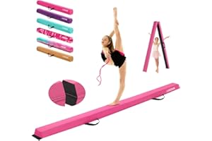 AWSUM Balance Beam for Kids with Carry Bag, 6ft/8ft/9ft/10ft Anti-Slip Folding Gymnastics Equipment, Suede Cover, for Home Training School, Toddler to Teen