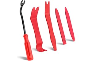 Wuiil AXELECT 5 Pack Auto Trim Removal Tool Kit, Car Panel Door Window Tools Kit,Auto Clip Fastener Remover Pry Tool Set(Red)