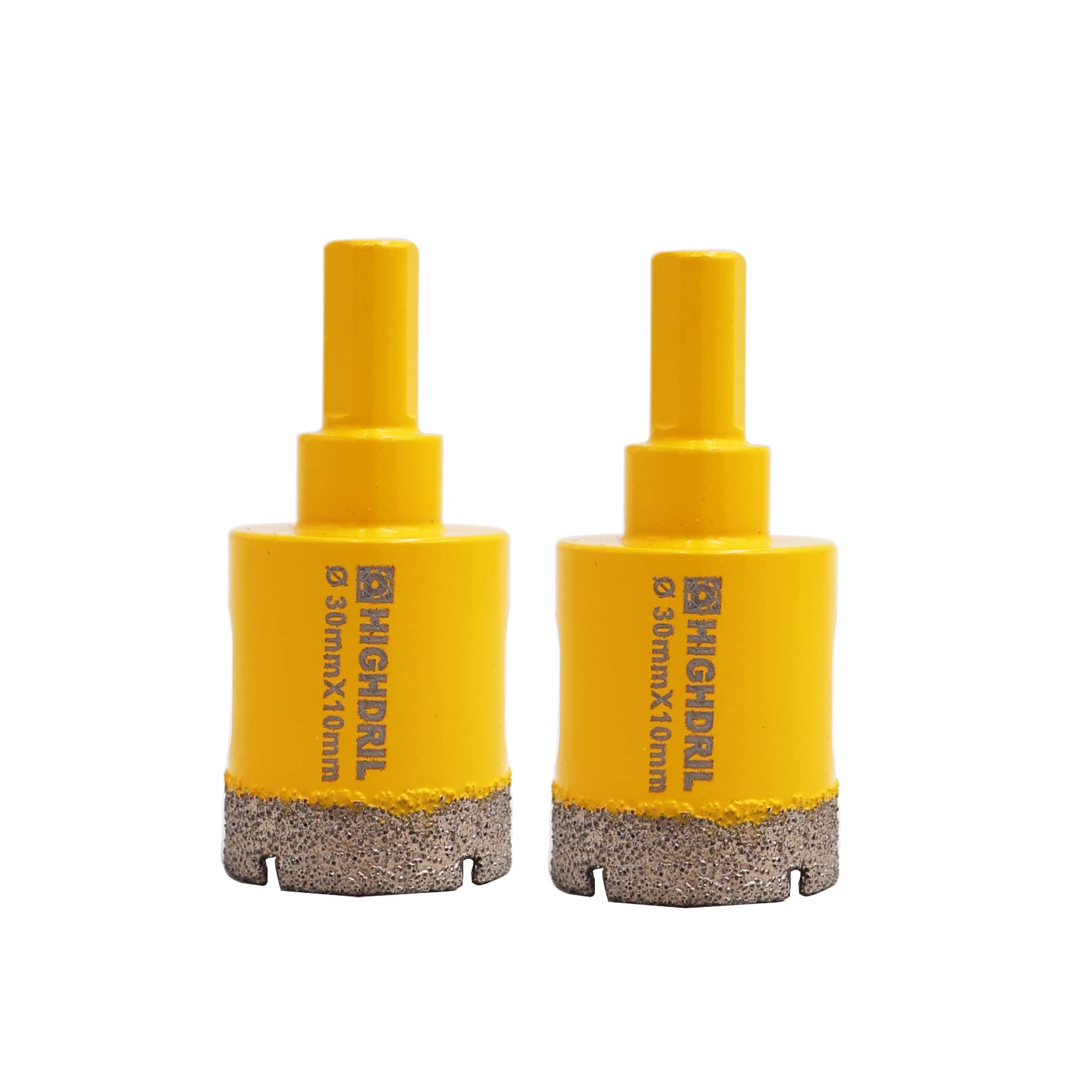 HIGHDRIL 2Pcs Diamond Core Drill Bit,Diameter 30mm Vacuum Brazed Hole Saw for Concrete Granite Marble Glass Porcelain Tile Masonry Brick,Triangle Shanks