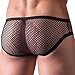 CHICTRY Mens See Through Mesh Openwork Buckled Bikini Briefs Underwear Black L