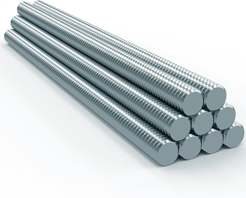 Screws City M8 x 1 Metre Zinc Steel Threaded Rod DIN 976 Fully Threaded Bar